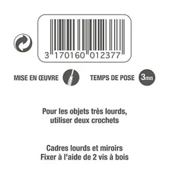 2 anneaux de suspension en acier laitonné avec vis à bois
