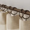 10 anneaux et crochets tringle à rideau silencieux Kozani métal marron Ø16/19mm GoodHome