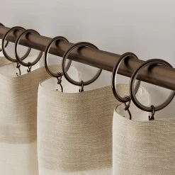 10 anneaux et crochets tringle à rideau silencieux Kozani métal marron Ø16/19mm GoodHome