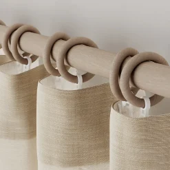 10 anneaux et crochets tringle à rideau Symi frêne beige Ø28mm GoodHome
