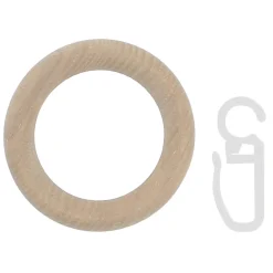 10 anneaux et crochets tringle à rideau Symi frêne beige Ø28mm GoodHome