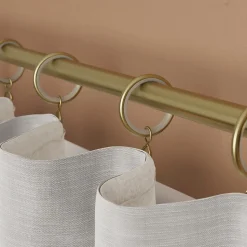 10 anneaux et crochets tringle à rideau silencieux Elasa métal doré Ø16/19mm GoodHome