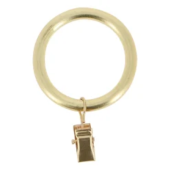 10 anneaux pince pour tringle à rideau D52 métal doré Ø28mm Mobois
