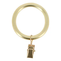 10 anneaux pince pour tringle à rideau D52 métal doré Ø28mm Mobois