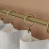 10 anneaux silencieux et crochets à clips pour tringle à rideau en métal doré Ø25/28 mm, GoodHome Elasa
