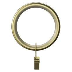 10 anneaux silencieux et crochets à clips pour tringle à rideau en métal doré Ø25/28 mm, GoodHome Elasa