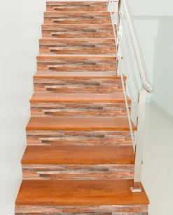 6 bandes adhésives motif texture bois L.4,8 x H.195 x l.0,4cm