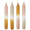 4 bougies batôns Laya multicouleurs H.18cm Atmosphera