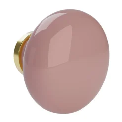 4 boutons de meuble ronds en porcelaine et métal rose Ø.3 cm GoodHome Edern