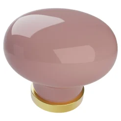 4 boutons de meuble ronds en porcelaine et métal rose Ø.3 cm GoodHome Edern