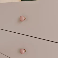 4 boutons de meuble ronds en porcelaine et métal rose Ø.3 cm GoodHome Edern