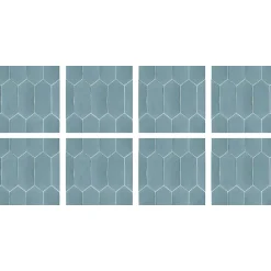 8 carreaux adhésifs décoratifs Vinyl Way 3D effet céramique bleu L.20 x L.20 cm x ep.1,3 mm Dada Art