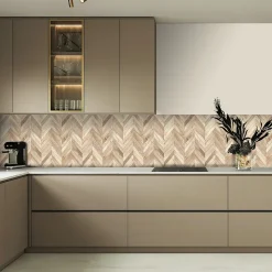 8 carreaux adhésifs décoratifs Vinyl Way 3D aspect chevrons en bois L.20 x L.20 cm x ep.1,3 mm Dada Art
