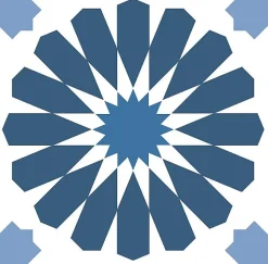 8 carreaux adhésifs motif Azulejos bleu L.10 x H.10 x l.0,4cm