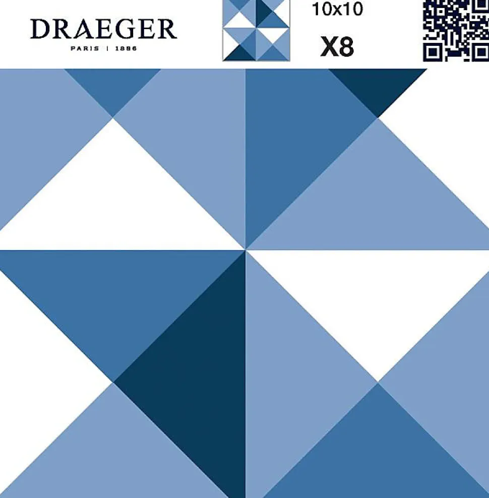 8 carreaux adhésifs motif géométrique bleu L.10 x H.10 x l.0,4cm