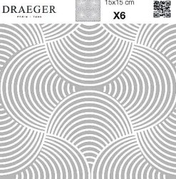 6 carreaux adhésifs motif texture gris blanc L.15 x H.15 x l.0,4cm