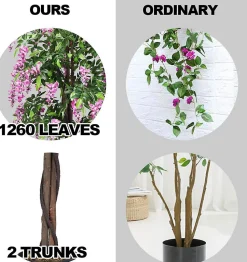 180 cm Plante Artificielle en Pot Art Faux Bonsaï Décoration en Plastique Simulation Décorations Paysager Wistera
