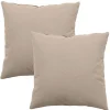 2 Coussins décoratif carré, déhoussable, Sable, Aspect Chiné, Collection Dune, CMADECO