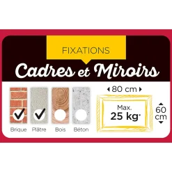 20 Crochets X spécial béton en fer laitonné