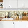 6 dalles adhésive murales Wall Tiles D-C-Fix Nadia effet carreaux de ciment jaune, gris, blanc L.15 x l.15cm