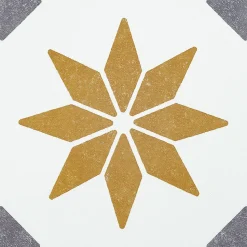 6 dalles adhésive murales Wall Tiles D-C-Fix Alia effet carreaux de ciment jaune, gris, blanc L.15 x l.15cm