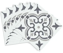6 dalles adhésive murales Wall Tiles D-C-Fix Jamila effet carreaux de ciment beige, gris, blanc L.15 x l.15cm