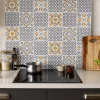 6 dalles adhésive murales Wall Tiles D-C-Fix Amira effet carreaux de ciment, gris, blanc L.15 x l.15cm