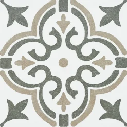 6 dalles adhésive murales Wall Tiles D-C-Fix Jamila effet carreaux de ciment vert, beige, blanc L.15 x l.15cm