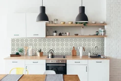 6 dalles adhésive murales Wall Tiles D-C-Fix Jamila effet carreaux de ciment vert, beige, blanc L.15 x l.15cm