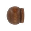 2 embouts anglais pour barre à rideau bois de hêtre chêne foncé Ø2,8cm Mobois
