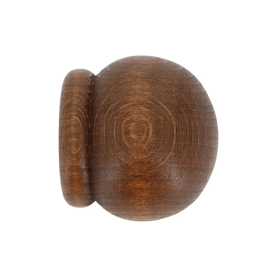 2 embouts anglais pour barre à rideau bois de hêtre chêne foncé Ø2,8cm Mobois