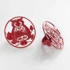 2 Embrasses pince métal Jolie Chouette rouge