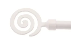 1 ENSEMBLE EMBOUT SPIRALE - 1 BARRE ET 2 EMB ET 2 SUP 13-20CM - BLANC LAQUE - 120-210CM - DIAMETRE 20
