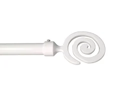 1 ENSEMBLE EMBOUT SPIRALE - 1 BARRE ET 2 EMB ET 2 SUP 13-20CM - BLANC LAQUE - 120-210CM - DIAMETRE 20