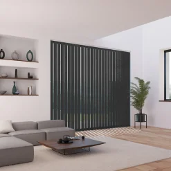 5 lamelles verticales orientables 89mm pour store californien noir sans chaînette H.260cm, Madeco Screen