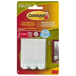 8 languettes fixation tableaux COMMAND moyen modèle blanc 45 x 60 mm
