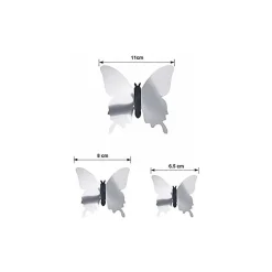 48 Pièces Papillon Miroir Bricolage Combinés Stickers Muraux Papillons 3D Décoration de la Maison