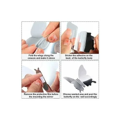 48 Pièces Papillon Miroir Bricolage Combinés Stickers Muraux Papillons 3D Décoration de la Maison