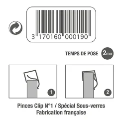 6 pinces-clip N°1 - 3-6 mm Le Crochet Francais