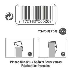6 pinces-clip N°2 - 6-9 mm Le Crochet Francais