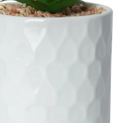 3 plantes artificielles, pot en céramique blanc ∅10 x H.18cm JBY Creation
