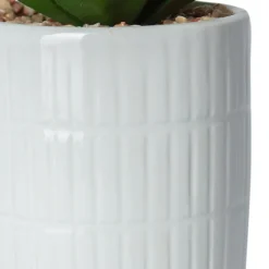 3 plantes artificielles, pot en céramique blanc ∅10 x H.18cm JBY Creation