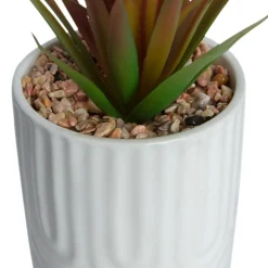 3 plantes artificielles, pot en céramique blanc ∅10 x H.18cm JBY Creation