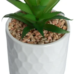 3 plantes artificielles, pot en céramique blanc ∅10 x H.18cm JBY Creation