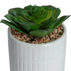 3 plantes artificielles, pot en céramique blanc ∅10 x H.18cm JBY Creation