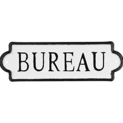 4 plaques de porte décoratives métal L25.5 x l.8cm Atmosphera