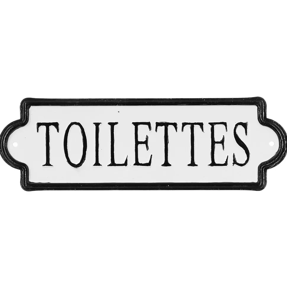 4 plaques de porte décoratives métal L25.5 x l.8cm Atmosphera