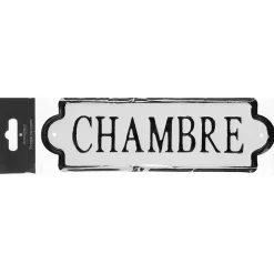 4 plaques de porte décoratives métal L25.5 x l.8cm Atmosphera