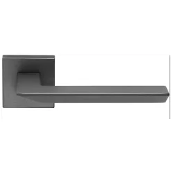 2 poignées rosace carrée A CLIPSER, finition gris anthracite garantie 5 ans, pour porte intérieure sans clé.