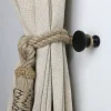 2 porte embrasses rideau bois de hêtre noir mat L.30mm Mobois
